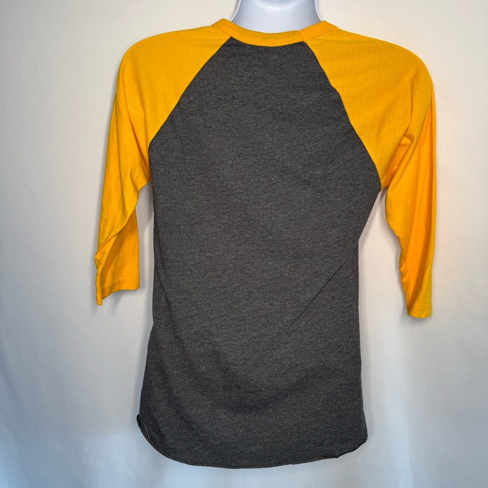 ❤️3/$30 Pittsburgh Hockey Raglan Tee - Yellow & Charcoal - Picture 3 of 7